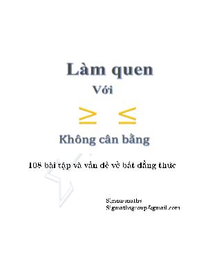 108 Bài tập và vấn đề về bất đẳng thức